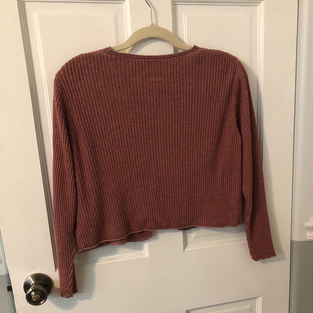 Zara knitwear winter collection sparkle hetallic knit crop cardigan size 11-12. - Picture 2 of 3